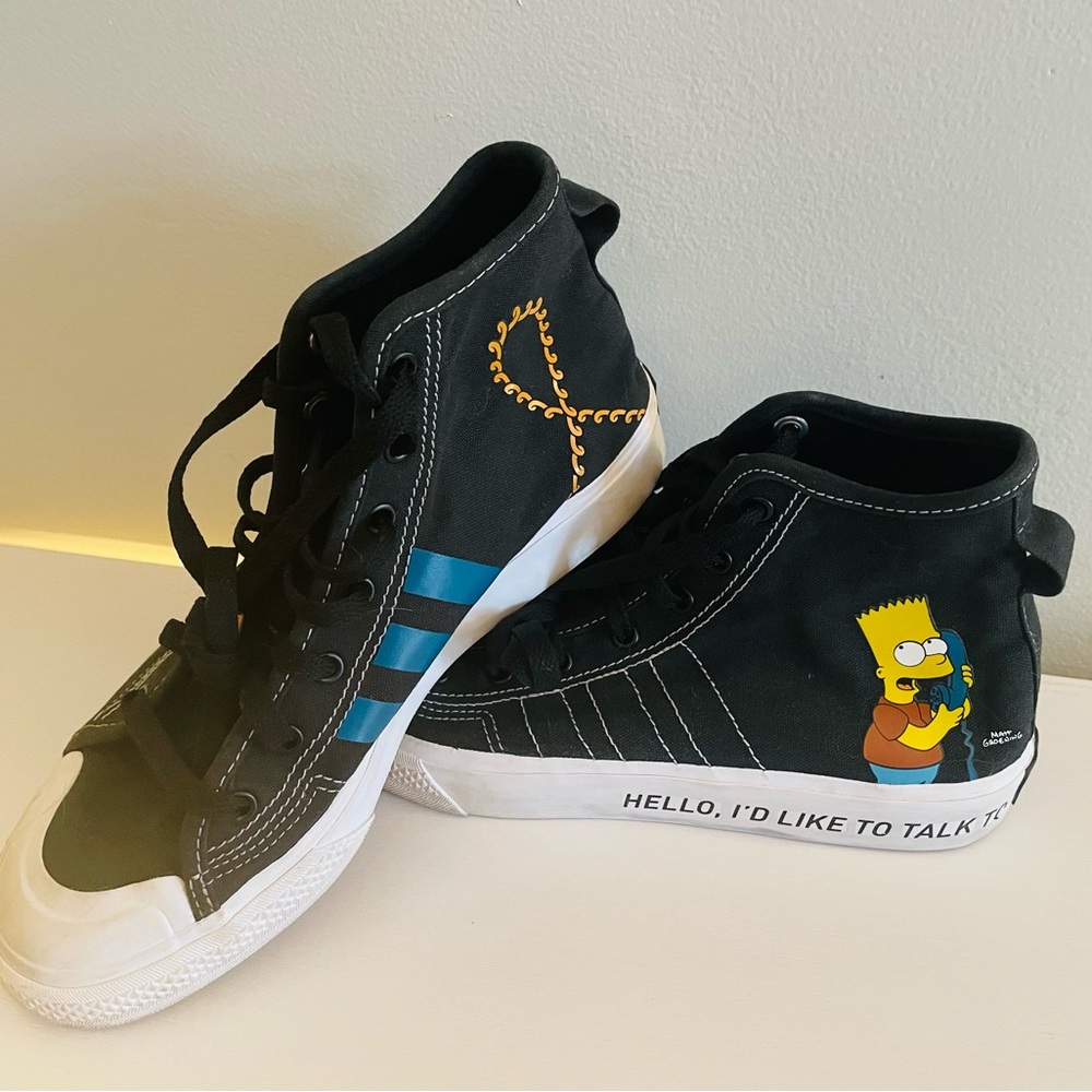 Adidas Kids ‘The Simpsons’ Nizza Canvas High-tops.
